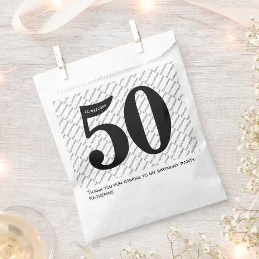 お客様の名前パターはっきりしたン黒年齢50番号日付 フェイバーバッグ (クリップ留めされた状態)