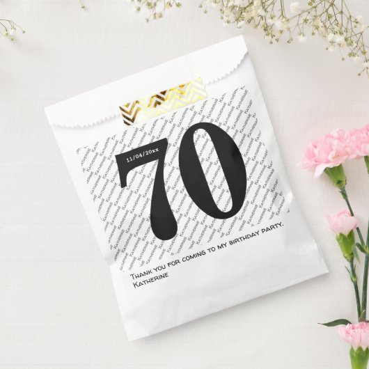 お客様の名前パターはっきりしたン黒年齢70番号日付 フェイバーバッグ (封をした状態)