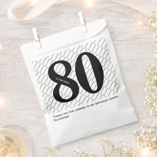 お客様の名前パターはっきりしたン黒年齢80番号日付 フェイバーバッグ (クリップ留めされた状態)