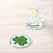 お客様の名前メッセージSt patricks day・グリーン・シャムロック ペーパーコースター (インサイチュ)