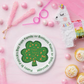 お客様の名前メッセージSt patricks day・グリーン・シャムロック ペーパープレート (パーティー)