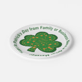 お客様の名前メッセージSt patricks day・グリーン・シャムロック ペーパープレート (アングル)