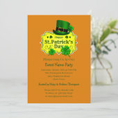お客様の名前メッセージSt patricks day・グリーン・シャムロック 招待状 (スタンド正面)