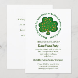 お客様の名前メッセージSt patricks day・グリーン・シャムロック 招待状
