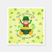 お客様の名前メッセージSt patricks day・レプレシャン・金ゴールド スタンダードカクテルナプキン (正面)