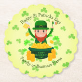 お客様の名前メッセージSt patricks day・レプレシャン・金ゴールド ペーパーコースター (正面)