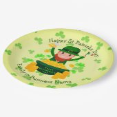 お客様の名前メッセージSt patricks day・レプレシャン・金ゴールド ペーパープレート (アングル)
