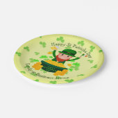 お客様の名前メッセージSt patricks day・レプレシャン・金ゴールド ペーパープレート (アングル)