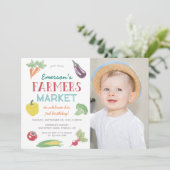 お客様の名前農家市場Any Age Photo誕生日 招待状 (スタンド正面)