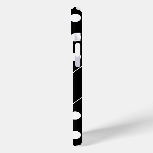 お客様の名前/文字テンプレート、水玉模様白黒 Case-Mate iPhoneケース (裏面 / 左)
