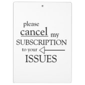 お客様の問題に対するサブスクリプションを取り消してください クリップボード (裏面)