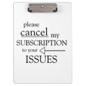 お客様の問題に対するサブスクリプションを取り消してください クリップボード (正面)