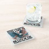 お客様の国をサポート ガラスコースター (アングル)