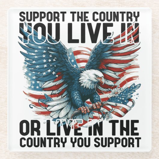 お客様の国をサポート ガラスコースター (正面)