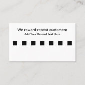 お客様の報酬の名刺を詳述した洗車場 名刺 (裏面)