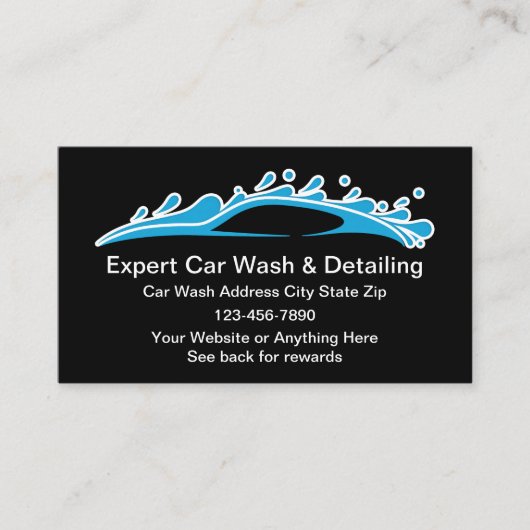 お客様の報酬の名刺を詳述した洗車場 名刺 (正面)