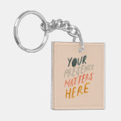 お客様の存在が重要なポイント – 感動的引用文 キーホルダー (正面左)