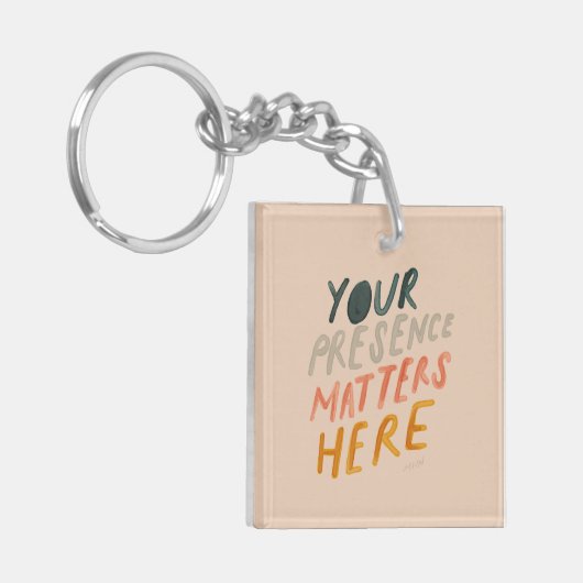 お客様の存在が重要なポイント – 感動的引用文 キーホルダー (正面左)