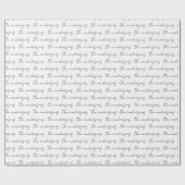 お客様の家族の名前（白黒） ラッピングペーパー (フラット)