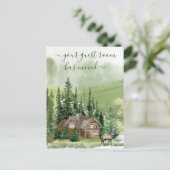 お客様の宿泊室が移動しました Cabin Mountain Forest 案内ポストカード (スタンド正面)