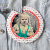 お客様の年齢と写真:誕生日番号柄サンゴ 缶バッジ (インサイチュ)