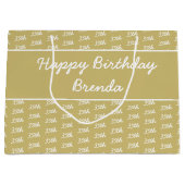 お客様の年齢番号パターン – 金ゴールドと白 ラージペーパーバッグ (正面)