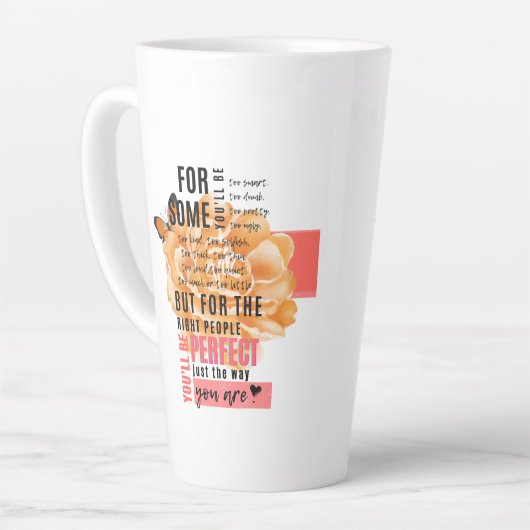 お客様の引用文に最適図解入りの、写真付きの カフェラテマグ (左アングル)