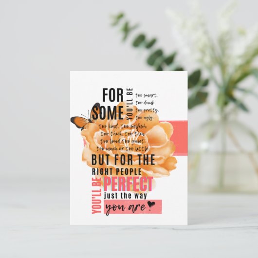 お客様の引用文に最適図解入りの、写真付きの ポストカード (スタンド正面)