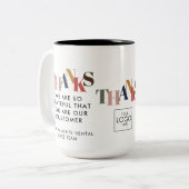 お客様の従業員の会社ロゴビジネスありがとうございました ツートーンマグカップ (正面左)