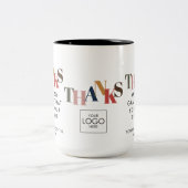 お客様の従業員の会社ロゴビジネスありがとうございました ツートーンマグカップ (中央)