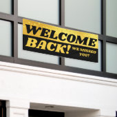 お客様の従業員の学生の再オープンを歓迎 横断幕 (ビルの外側)