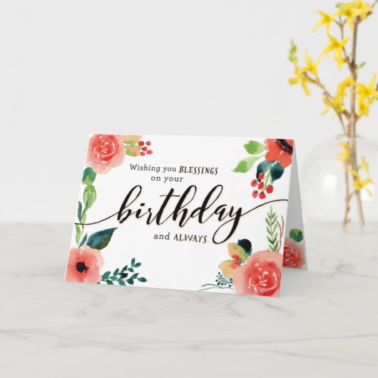 お客様の恵みと常に誕生日 カード (黄色い花)