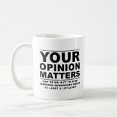 お客様の意見は重要なおもしろマグカップ コーヒーマグカップ (左)