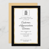 お客様の感謝のディナーのロ企業のゴ 招待状 (正面/裏面)