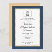 お客様の感謝のディナーのロ企業のゴ 招待状 (正面/裏面)