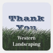 お客様の感謝グリーングラスありがとう スクエアシール (正面)