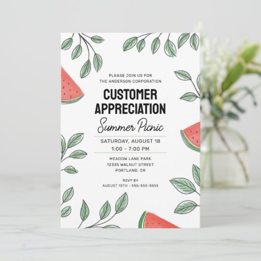 お客様の感謝サマーピクニックスイカ 招待状 (スタンド正面)