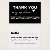 お客様の感謝ブラックノートハート (正面&裏面)