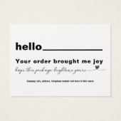 お客様の感謝ブラックノートハート (裏面)