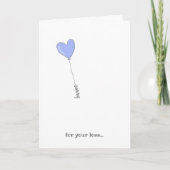 お客様の損失をお詫び – 甘い薄紫バルーン悔やみや弔慰 カード (正面)