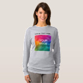 お客様の文字イメージカラー長袖グレー Tシャツ (正面フル)