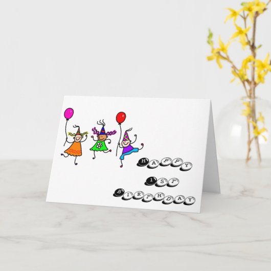 お客様の最初の誕生日にパーティーをお送りします******** カード (黄色い花)