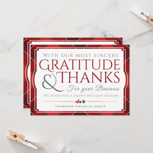 お客様の業務に対感謝していする感謝と感謝の気持ちを カード (正面/裏面インサイチュ)