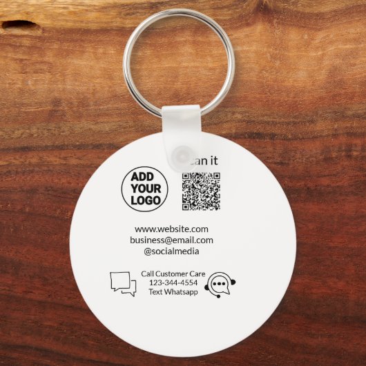 お客様の気に文字whatsapp Q Rコードビジネスに電話 キーホルダー (正面)