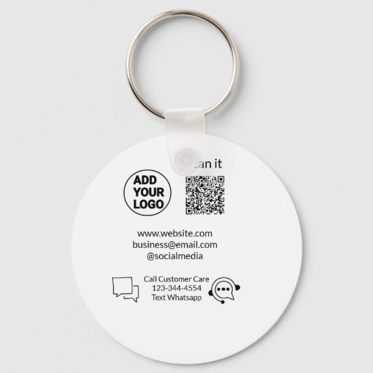 お客様の気に文字whatsapp Q Rコードビジネスに電話 キーホルダー (裏面)