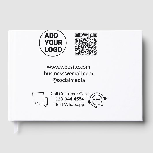 お客様の気に文字whatsapp Q Rコードビジネスに電話 ゲストブック (正面)