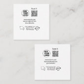 お客様の気に文字whatsapp Q Rコードビジネスに電話 スクエア名刺 (正面/裏面)