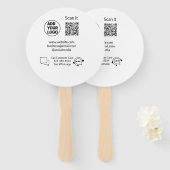 お客様の気に文字whatsapp Q Rコードビジネスに電話 ハンドファン (正面&裏面)