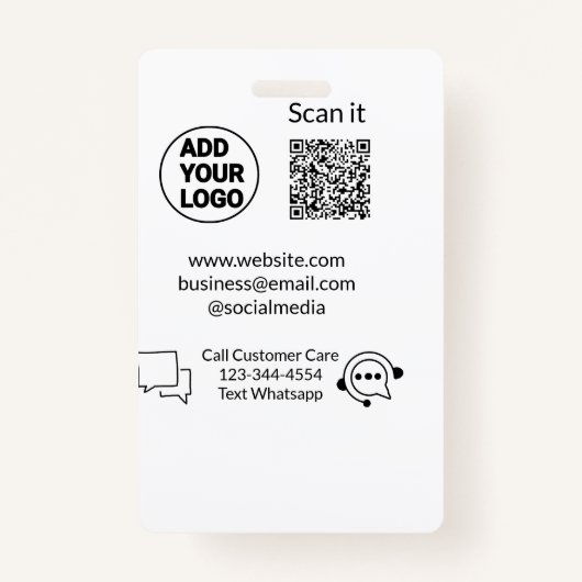 お客様の気に文字whatsapp Q Rコードビジネスに電話 バッジ (正面)