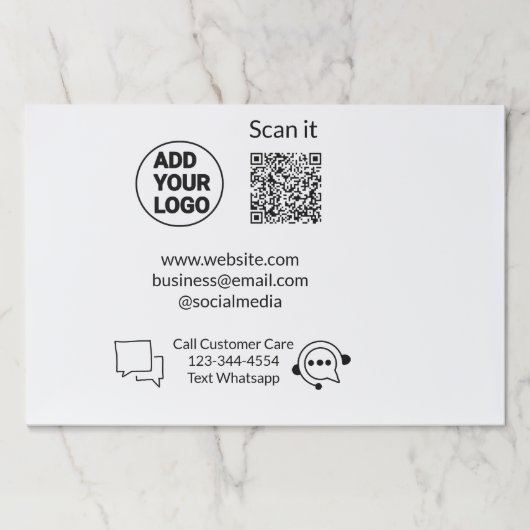 お客様の気に文字whatsapp Q Rコードビジネスに電話 ペーパーパッド (正面)
